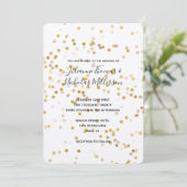Gouden Glam Confetti bruiloft uitnodigt Kaart (Staand voorkant)