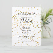 Gouden Glam Confetti Kaart (Staand voorkant)