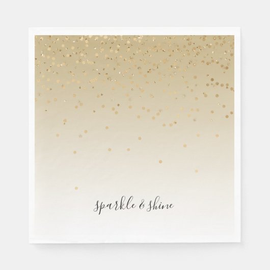 Gouden Glam Confetti Ombre Servet (Voorkant)