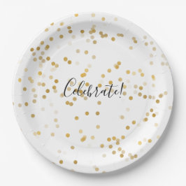 Gouden Glam Confetti Papieren Bordje