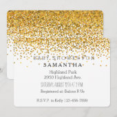 Gouden Glam Confetti Stippen babyfeestje Kaart (Voorkant / Achterkant)