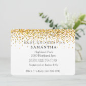 Gouden Glam Confetti Stippen babyfeestje Kaart (Staand voorkant)