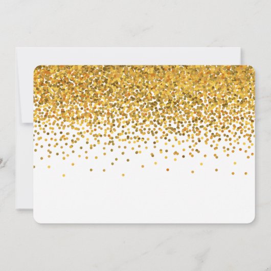 Gouden Glam Confetti Stippen babyfeestje Kaart (Achterkant)