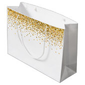 Gouden Glam Confetti Stippen Large Cadeautasje (Achterkant Gekanteld)