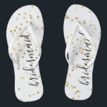 Gouden Glam Confetti Teenslippers<br><div class="desc">Gouden glamour confetti bruiloft gepersonaliseerde bruidsmeisje teenslippers</div>