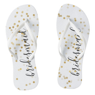 Gouden Glam Confetti Teenslippers