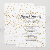 Gouden Glam Confetti vrijgezellenfeest Kaart (Voorkant / Achterkant)