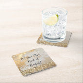 Gouden Glam Cream Witte Glitter Confetti Kartonnen Onderzetters (Insitu)