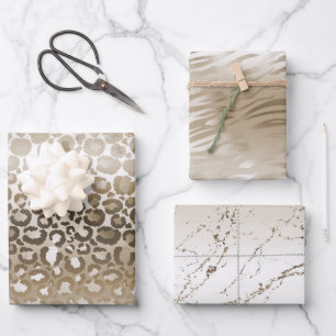 Gouden Glam Dierenprint Inpakpapier Vel