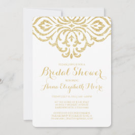 Gouden  Glam Elegante Bruidsdouche Uitnodiging