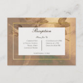 Gouden  Glam Floral Modern Receptie Informatiekaartje (Voorkant)