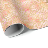 Gouden Glam Girly Peach Pink Blush Luipaard Print Cadeaupapier (Rol Hoek)