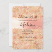 Gouden Glam Girly Peach Pink Blush Luipaard Print Kaart (Voorkant)