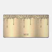 Gouden Glam Girly Sparkles Luxe Monogram Bureaumat (Voorkant)