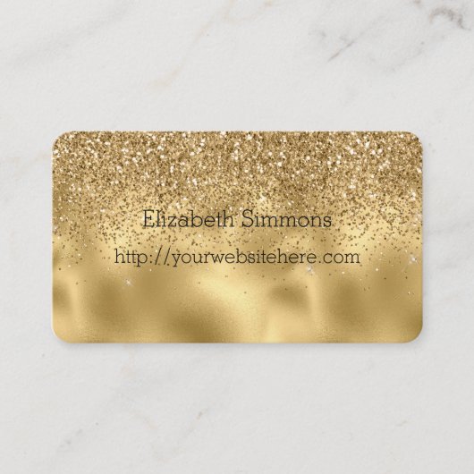 Gouden Glam Glans Glitter Visitekaartje (Voorkant)