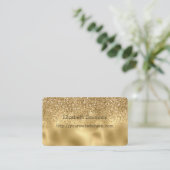 Gouden Glam Glans Glitter Visitekaartje (Staand voorkant)