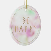 Gouden Glam Glitter Be Happy Mint Roze Tie Dye Keramisch Ornament (Rechts)