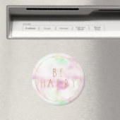Gouden Glam Glitter Be Happy Mint Roze Tie Dye Magneet (Insitu (Vaatwasser))