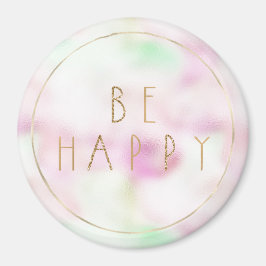 Gouden Glam Glitter Be Happy Mint Roze Tie Dye Magneet