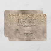 Gouden Glam Glitter Bruiloft RSVP (Voorkant / Achterkant)