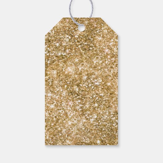 Gouden Glam Glitter Diamond Kroonluchter Cadeaulabel (Achterkant)