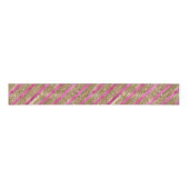 Gouden Glam Glitter Girly Roze Strepen Grosgrain Lint (Voorkant)