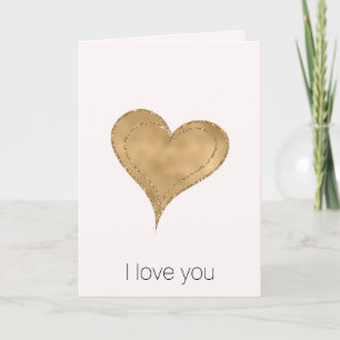 Gouden Glam Glitter Hart Kaart