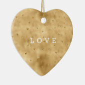 Gouden Glam Glitter Harten Keramisch Ornament (Rechts)