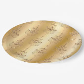 Gouden glam glitter kroonluchters papieren bordje (Gekanteld)
