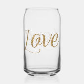 Gouden Glam Glitter Liefde Blikvorm Glas (Voorkant)