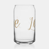 Gouden Glam Glitter Liefde Blikvorm Glas (Links)