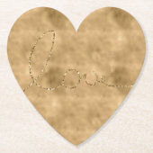 Gouden Glam Glitter Liefde Kartonnen Onderzetters (Voorkant)