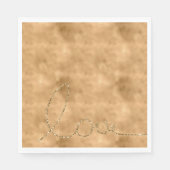 Gouden Glam Glitter Liefde Servet (Voorkant)