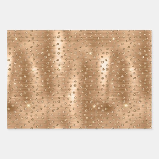 Gouden Glam Glitter Luipaard Dierenprint Inpakpapier Vel (Voorkant 3)