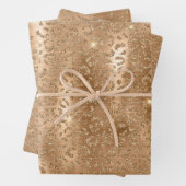 Gouden Glam Glitter Luipaard Dierenprint Inpakpapier Vel (In situ)
