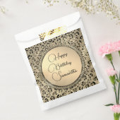 Gouden Glam Glitter Luipaard Print Gepersonaliseer Bedankzakje (Gezegeld)