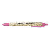 Gouden Glam Glitter Luipaardprint Zwarte Inkt Pen (Bodem)