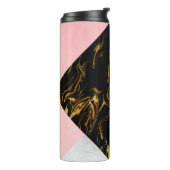 Gouden Glam Glitter Marmer Thermosbeker (Gedraaid links)