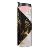 Gouden Glam Glitter Marmer Thermosbeker (Geroteerd rechts)