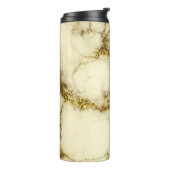 Gouden Glam Glitter Marmer Thermosbeker (Gedraaid links)