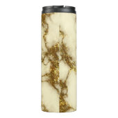 Gouden Glam Glitter Marmer Thermosbeker (Achterkant)