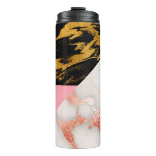 Gouden Glam Glitter Marmer Thermosbeker