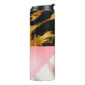 Gouden Glam Glitter Marmer Thermosbeker (Gedraaid links)