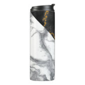 Gouden Glam Glitter Marmer Thermosbeker (Gedraaid links)