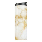 Gouden Glam Glitter Marmer Thermosbeker (Gedraaid links)