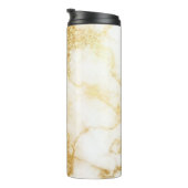 Gouden Glam Glitter Marmer Thermosbeker (Geroteerd rechts)