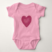 Gouden Glam Glitter Roze Hart Romper (Voorkant)