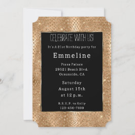 Gouden Glam Glitter Slangenhuid Kaart