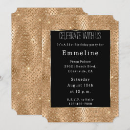 Gouden Glam Glitter Slangenhuid Kaart