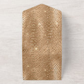 Gouden Glam Glitter Snake Skin All In One Uitnodiging (Buitenkant)